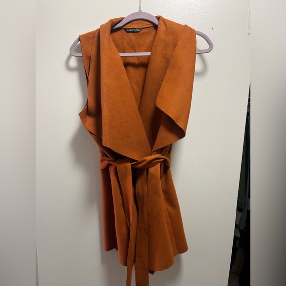 SHEIN Belted Waterfall Front Vest Coat - Picture 4 of 4